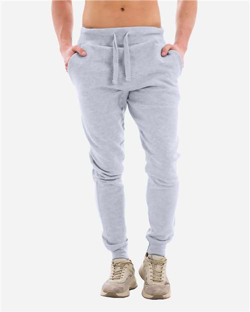Lane Seven LST006 Unisex Premium Joggers - Heather Grey - model front