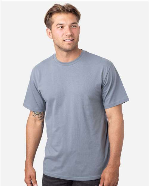 econscious EC1070 Reclaimist Fiber Vibes T-Shirt - Basalt Grey - model side