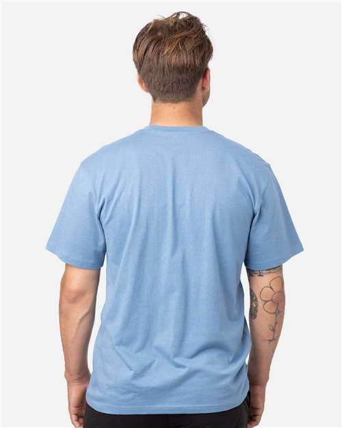 econscious EC1070 Reclaimist Fiber Vibes T-Shirt - Elemental Blue - model back