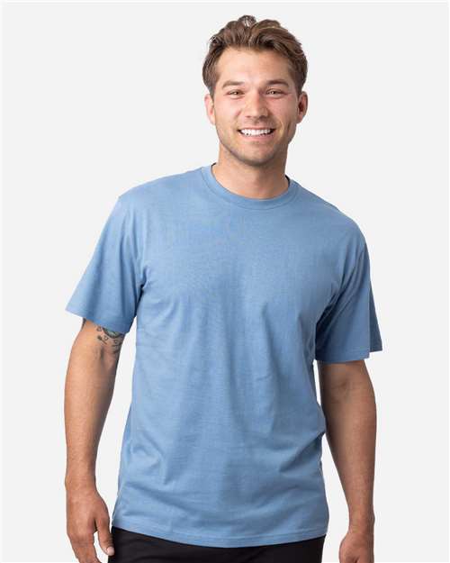 econscious EC1070 Reclaimist Fiber Vibes T-Shirt - Elemental Blue - model front