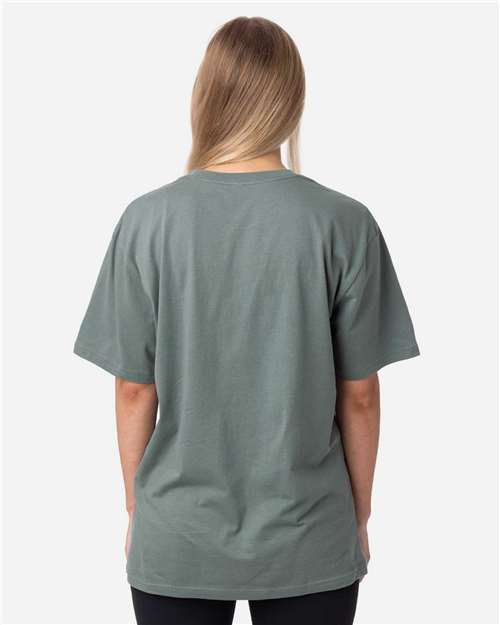 econscious EC1070 Reclaimist Fiber Vibes T-Shirt - Sage Leaf - model back