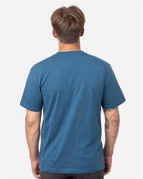 econscious EC1070 Reclaimist Fiber Vibes T-Shirt - Tidal Blue - model back