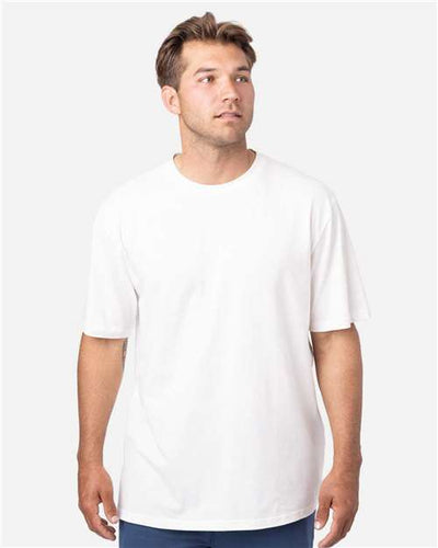 econscious EC1070 Reclaimist Fiber Vibes T-Shirt - White Mist - model front