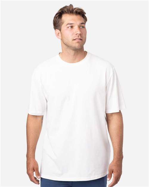 econscious EC1070 Reclaimist Fiber Vibes T-Shirt - White Mist - model front