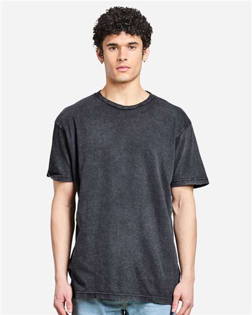 Lane Seven LST002 Unisex Vintage Tee - Vintage Black - model front