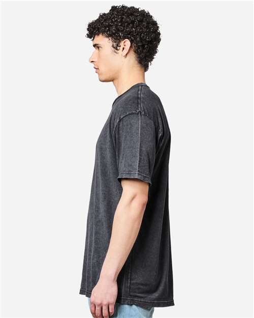 Lane Seven LST002 Unisex Vintage Tee - Vintage Black - model side
