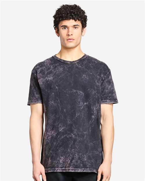 Lane Seven LST002 Unisex Vintage Tee - Cloud Black - model front