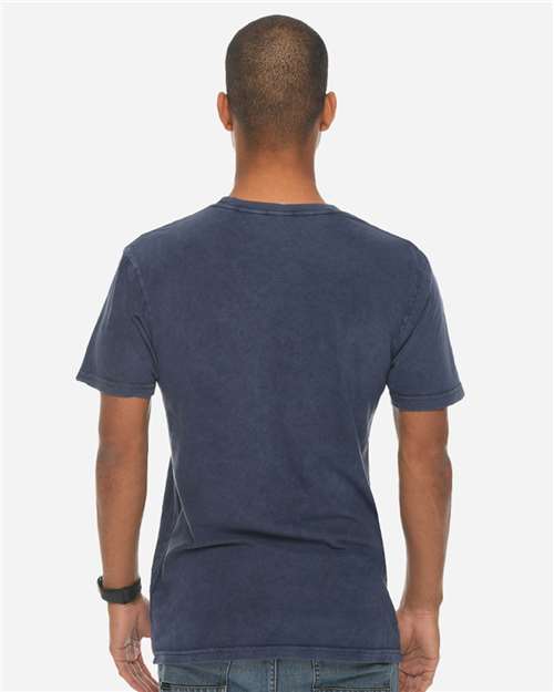 Lane Seven LST002 Unisex Vintage Tee - Vintage Denim - model back