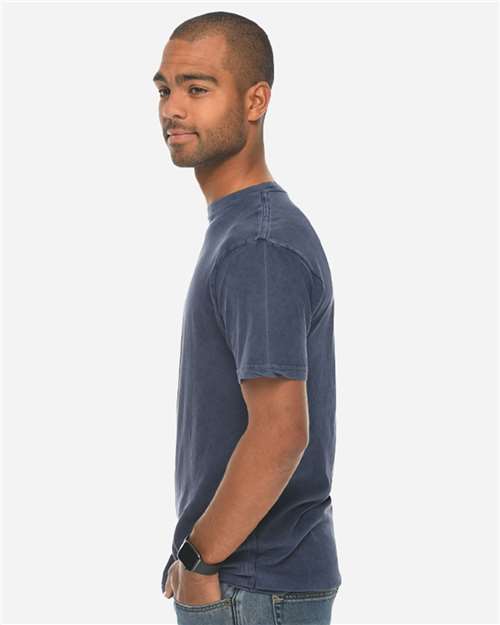 Lane Seven LST002 Unisex Vintage Tee - Vintage Denim - model side