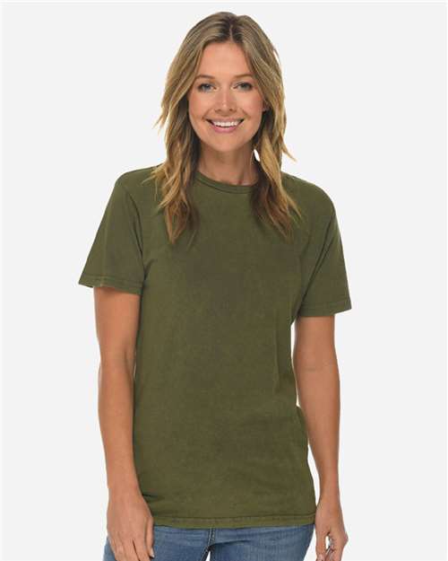 Lane Seven LST002 Unisex Vintage Tee - Vintage Olive - model front