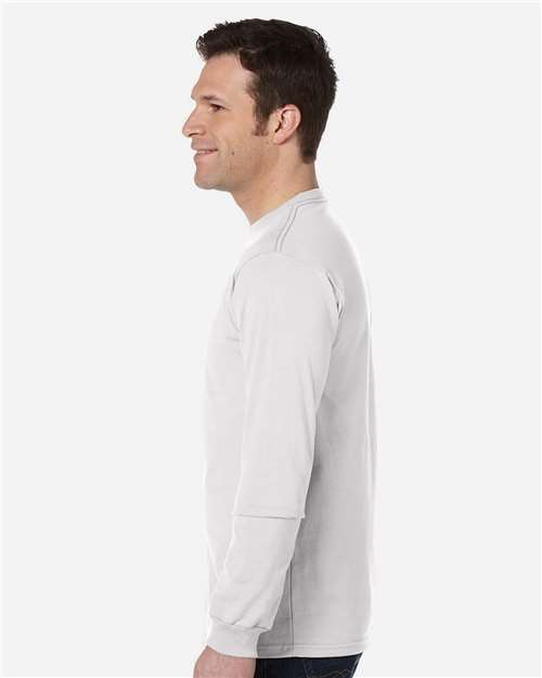 econscious EC1500 Unisex Classic Long Sleeve T-Shirt - White - model side