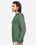 econscious EC1085 Unisex Eco Jersey Pullover Hooded Long Sleeve T-Shirt - Asparagus - model side