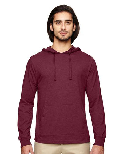 econscious EC1085 Unisex Eco Jersey Pullover Hooded Long Sleeve T-Shirt - Berry - model front