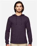 econscious EC1085 Unisex Eco Jersey Pullover Hooded Long Sleeve T-Shirt - Eggplant - model front