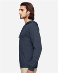 econscious EC1085 Unisex Eco Jersey Pullover Hooded Long Sleeve T-Shirt - Water - model side