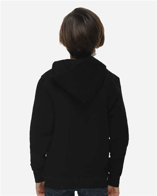 Lane Seven LS1401Y Youth Premium Hoodie Sweatshirt - Black - model back