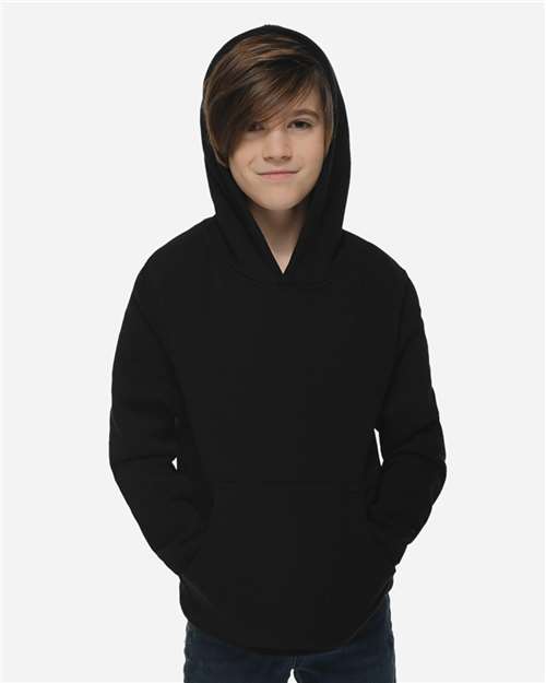 Lane Seven LS1401Y Youth Premium Hoodie Sweatshirt - Black - model front
