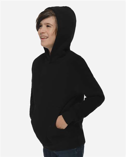Lane Seven LS1401Y Youth Premium Hoodie Sweatshirt - Black - model side