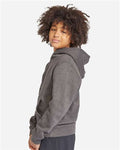 Lane Seven LS1401Y Youth Premium Hoodie Sweatshirt - Charcoal Heather - model side