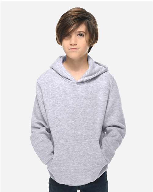 Lane Seven LS1401Y Youth Premium Hoodie Sweatshirt - Heather Grey - model front