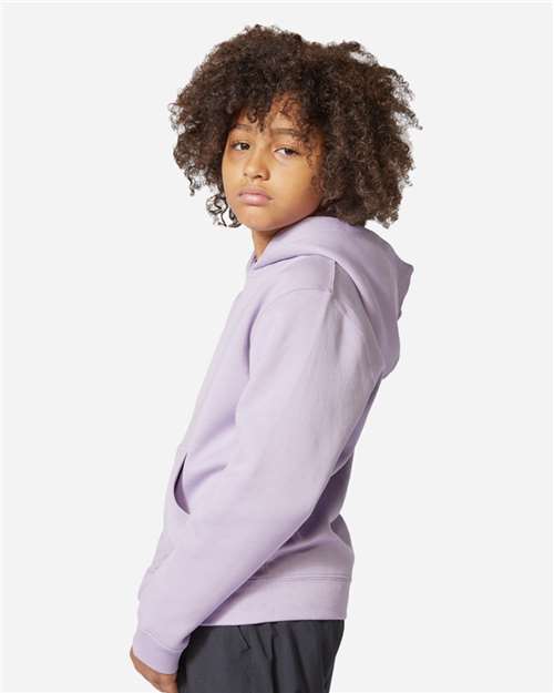 Lane Seven LS1401Y Youth Premium Hoodie Sweatshirt - Lilac - model side