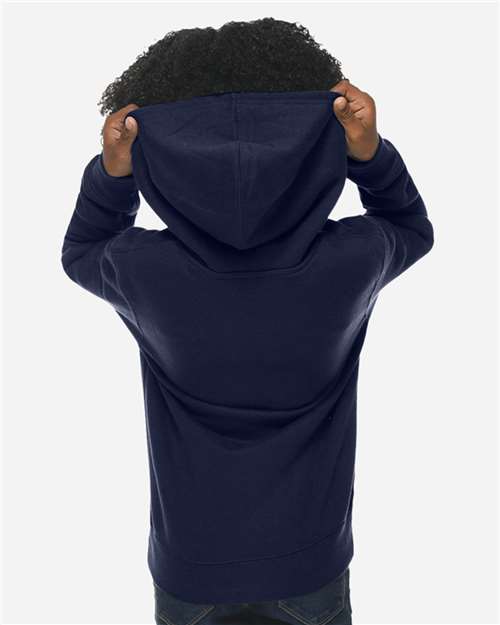 Lane Seven LS1401Y Youth Premium Hoodie Sweatshirt - Navy - model back