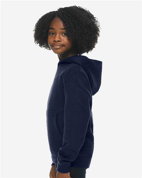 Lane Seven LS1401Y Youth Premium Hoodie Sweatshirt - Navy - model side