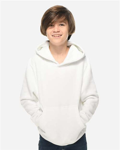 Lane Seven LS1401Y Youth Premium Hoodie Sweatshirt - White - model front