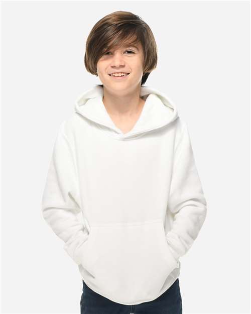 Lane Seven LS1401Y Youth Premium Hoodie Sweatshirt - White - model front
