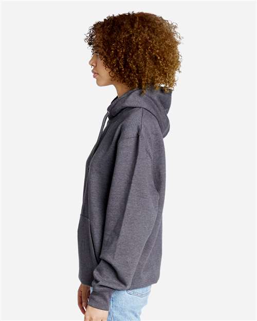 Lane Seven LS18002 Unisex Future Hoodie Sweatshirt - Heather Charcoal - model side