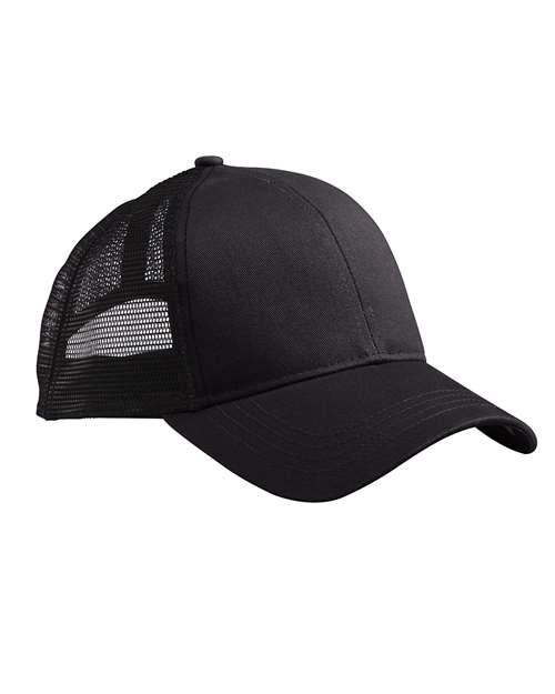 econscious EC7070 Eco Trucker Cap - Black/ Black - front