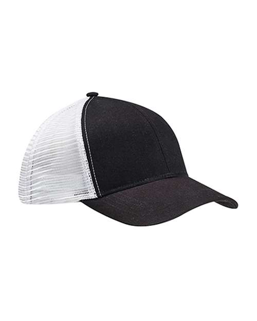 econscious EC7070 Eco Trucker Cap - Black/ White - front