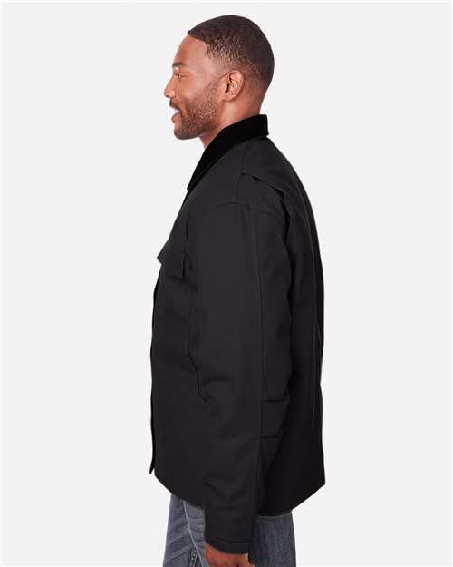Berne Apparel CH416 Men's Heritage Chore Coat - Black - model side