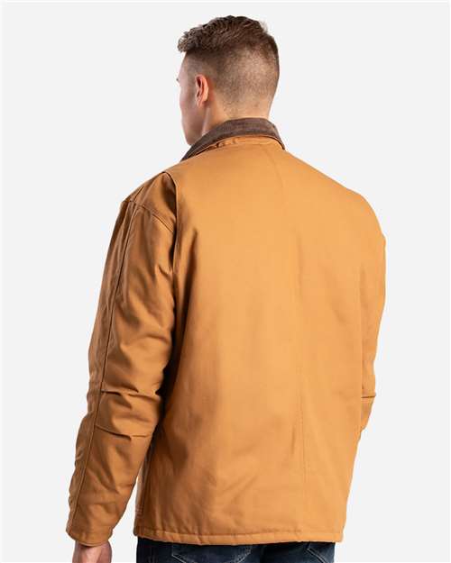 Berne Apparel CH416 Men's Heritage Chore Coat - Brown Duck - model back
