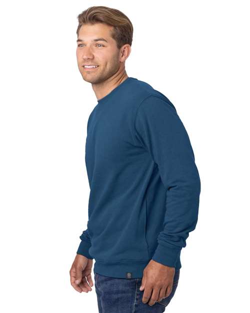 econscious EC5305 Unisex Reclaimist Fiber Crewneck Sweatshirt - Tidal Blue - model side