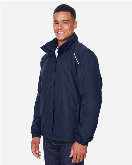 Core 365 88224T Men's Tall Profile Fleece-Lined All-Season Jacket - Classic Navy - model side