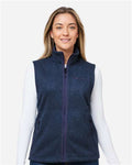 Marmot M16251 Women's Drop Line Fleece Vest - Arctic Navy Heather - model front