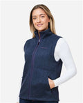 Marmot M16251 Women's Drop Line Fleece Vest - Arctic Navy Heather - model side
