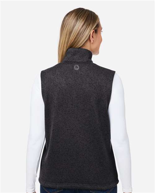 Marmot M16251 Women's Drop Line Fleece Vest - Black Heather - model back