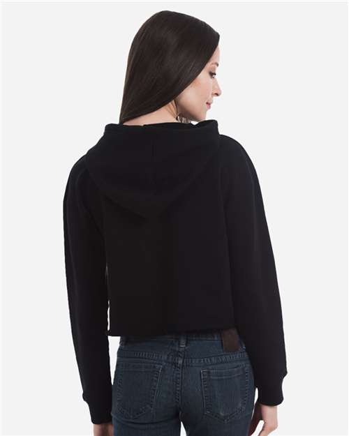 Lane Seven LS12000 Women's Cropped Hoodie Sweatshirt - Black - model back