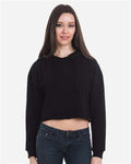 Lane Seven LS12000 Women's Cropped Hoodie Sweatshirt - Black - model front