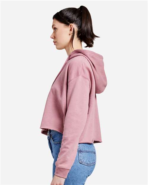 Lane Seven LS12000 Women's Cropped Hoodie Sweatshirt - Mauve - model side