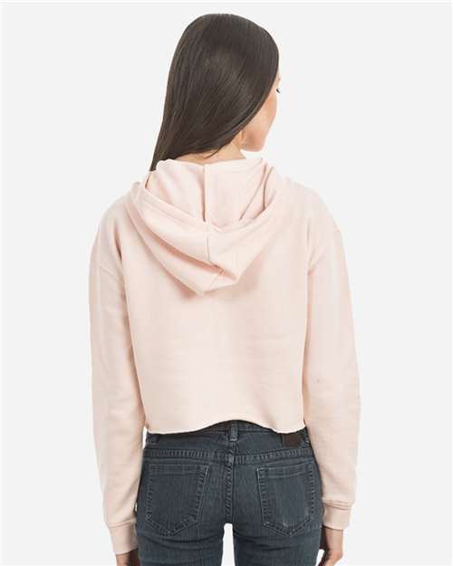Lane Seven LS12000 Women's Cropped Hoodie Sweatshirt - Pale Pink - model back