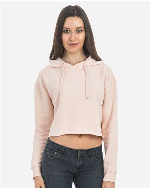 Lane Seven LS12000 Women's Cropped Hoodie Sweatshirt - Pale Pink - model front