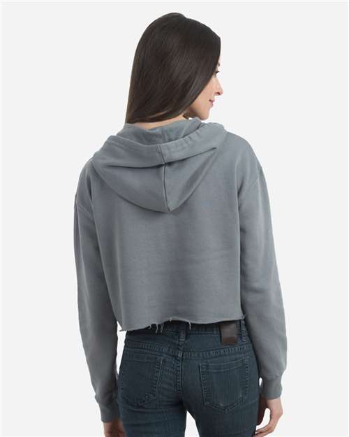 Lane Seven LS12000 Women's Cropped Hoodie Sweatshirt - Storm - model back