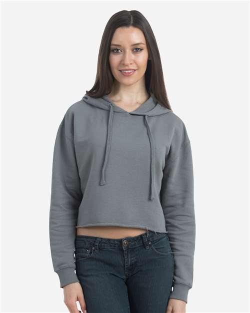 Lane Seven LS12000 Women's Cropped Hoodie Sweatshirt - Storm - model front