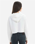 Lane Seven LS12000 Women's Cropped Hoodie Sweatshirt - White - model back