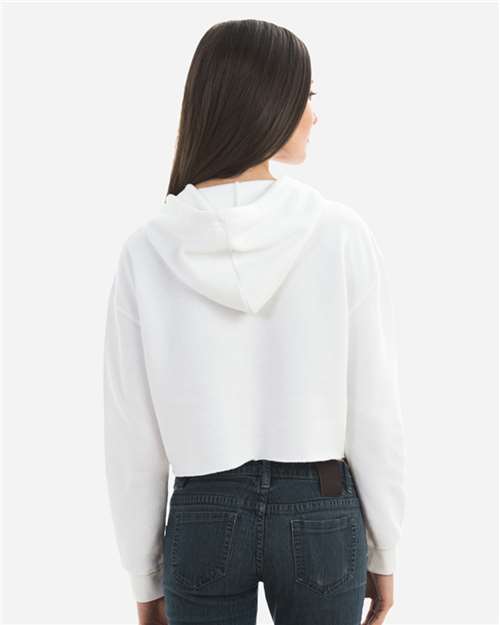 Lane Seven LS12000 Women's Cropped Hoodie Sweatshirt - White - model back
