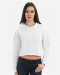 Lane Seven LS12000 Women's Cropped Hoodie Sweatshirt - White - model front