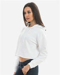 Lane Seven LS12000 Women's Cropped Hoodie Sweatshirt - White - model side